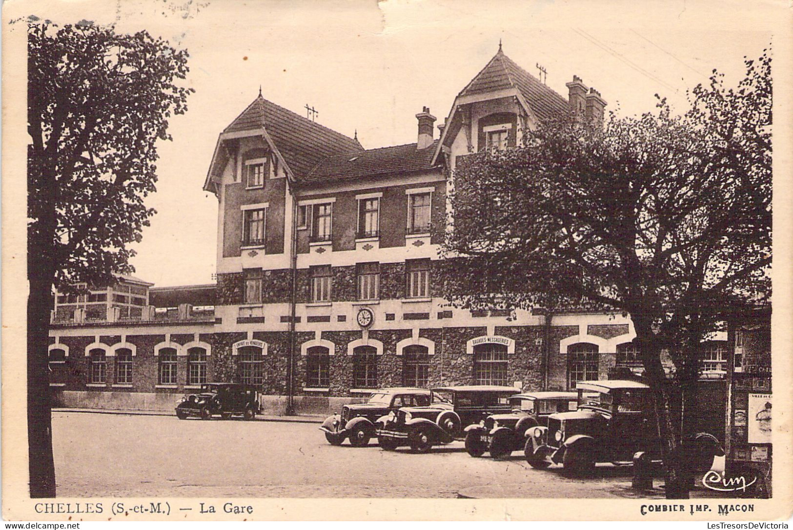 FRANCE - 77 - CHELLES - La Gare - Voitures - Carte Postale Ancienne - Chelles