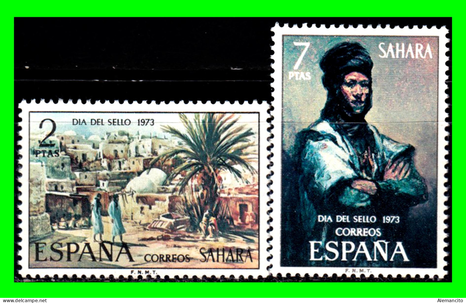 ESPAÑA COLONIAS ESPAÑOLAS ( SAHARA ESPAÑOL AFRICA ) SERIE DE SELLOS AÑO 1973 -  PINTURAS NUEVOS - - Sahara Español