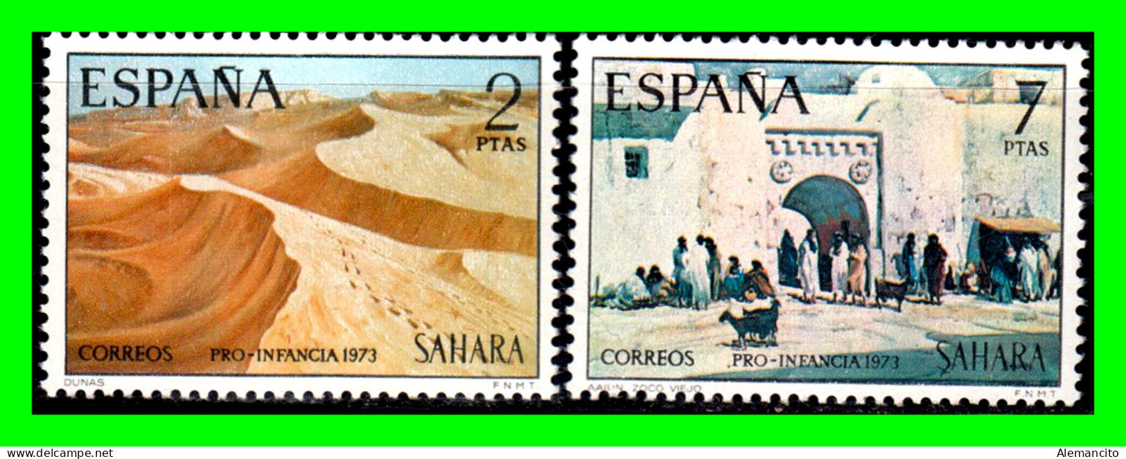 ESPAÑA COLONIAS ESPAÑOLAS ( SAHARA ESPAÑOL AFRICA ) SERIE DE SELLOS AÑO 1973 -  PRO INFANCIA - NUEVOS - - Sahara Español
