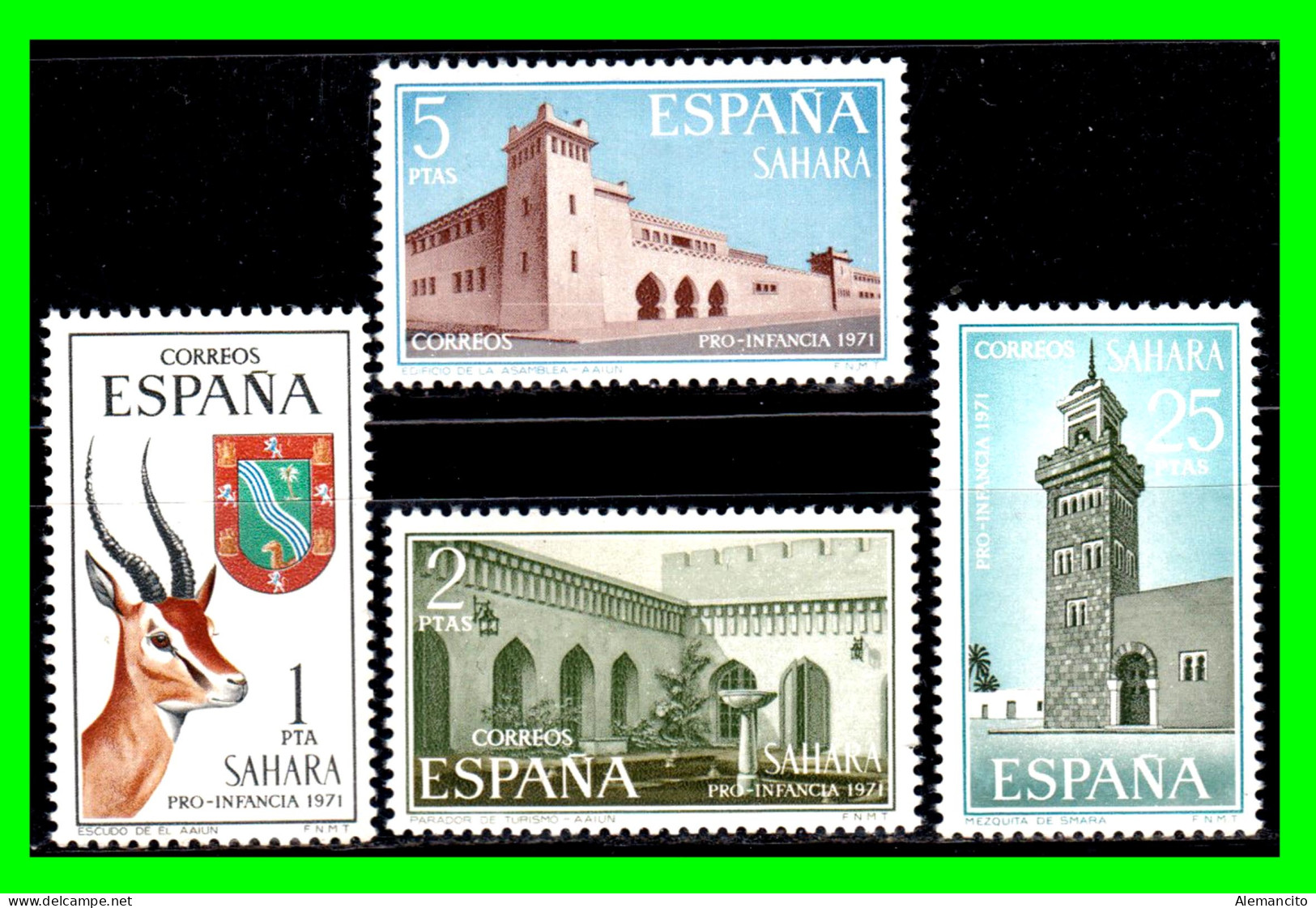 ESPAÑA COLONIAS ESPAÑOLAS ( SAHARA ESPAÑOL AFRICA ) SERIE DE SELLOS AÑO 1971 -  PRO INFANCIA - NUEVOS - - Sahara Español