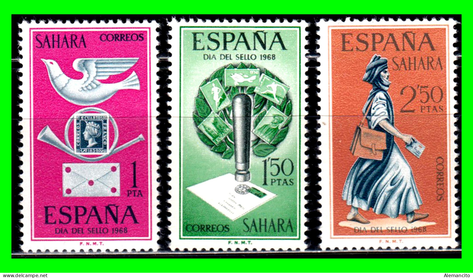 ESPAÑA COLONIAS ESPAÑOLAS ( SAHARA ESPAÑOL AFRICA ) SERIE DE SELLOS AÑO 1968 - DIA DEL SELLO - NUEVOS - - Sahara Español