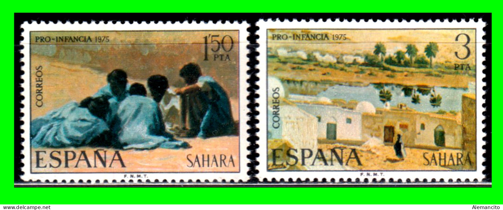 ESPAÑA COLONIAS ESPAÑOLAS ( SAHARA ESPAÑOL AFRICA ) SERIE DE SELLOS AÑO 1973 - PRO INFANCIA PINTURAS - NUEVOS -- - Sahara Español