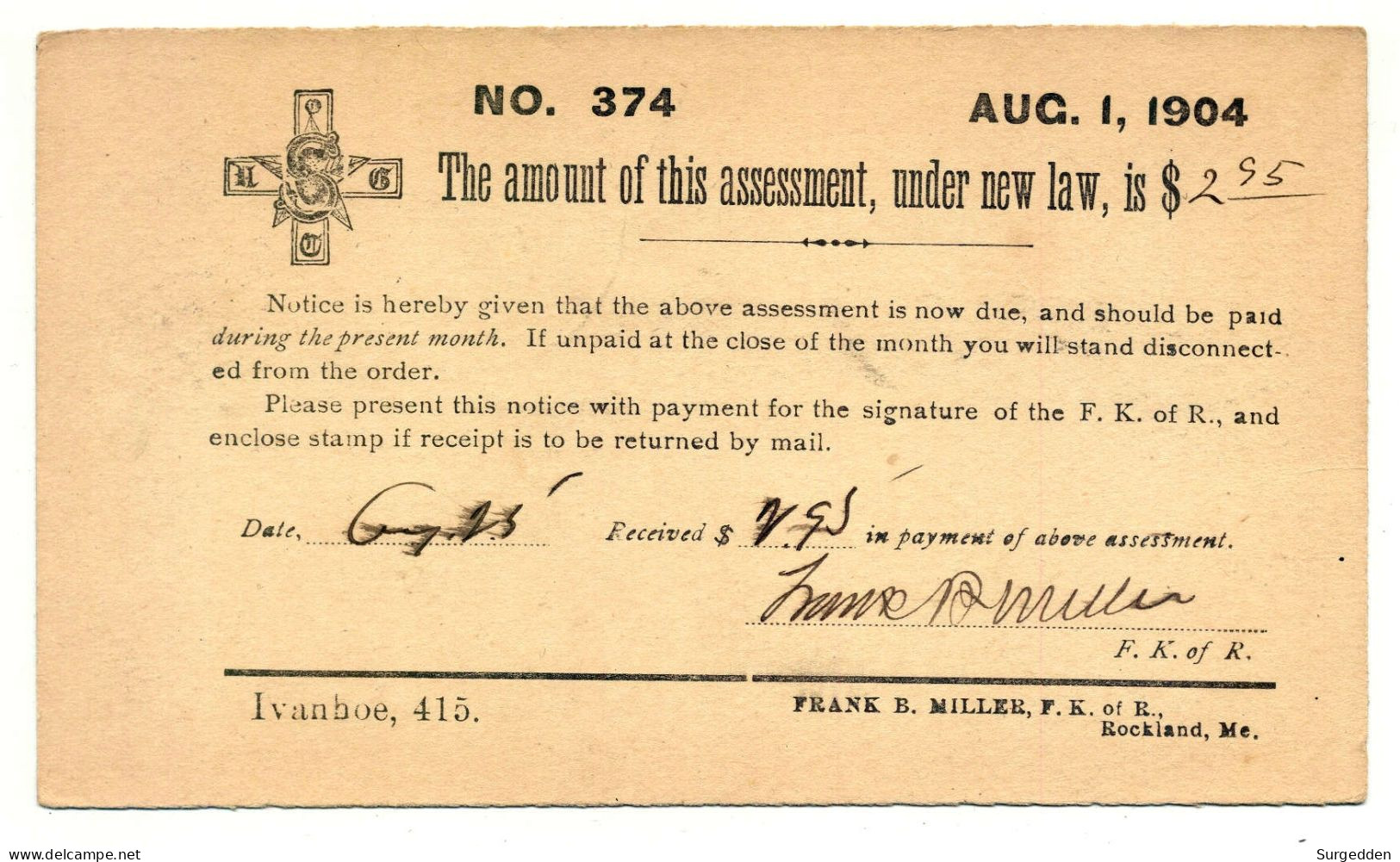 USA, Postal Card, East Sumner, Maine 1904 - 1901-20