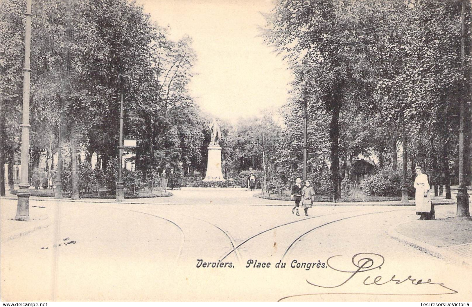 BELGIQUE - VERVIERS - Place Du Congrès - Carte Postale Ancienne - Verviers