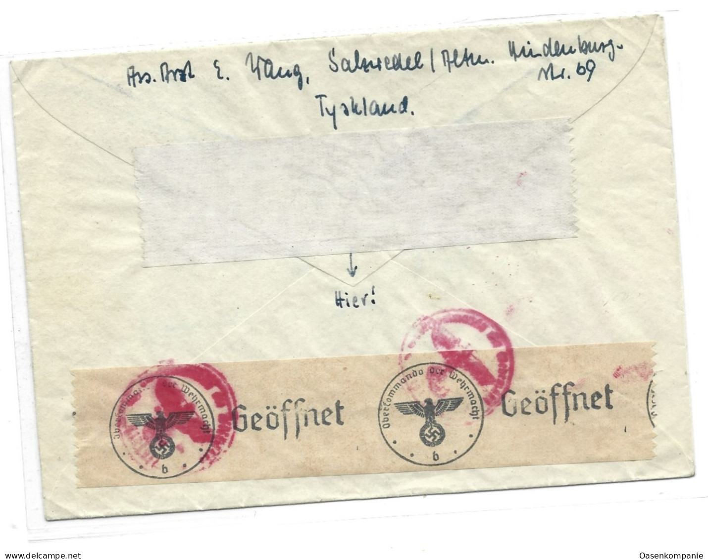 Feldpost Schweden Ukraine Zensur 1942 - Feldpost 2e Wereldoorlog