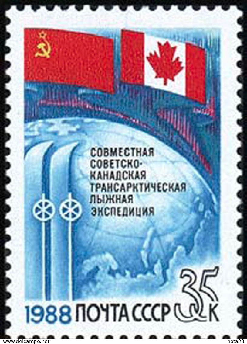 Canada - Russia 1988 Sc5675 Mi5835 1v Mnh Soviet- Canada Transarctic Expedition - Expediciones árticas