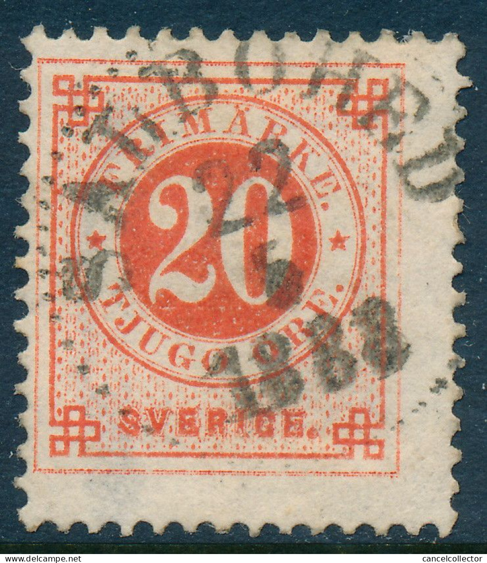 Sweden Suède Sverige 1886: Facit 46, 20ö Red Ringtyp PH, F Used, SALBOHED Cancel, R! (DCSV00420) - 1872-1891 Ringtyp