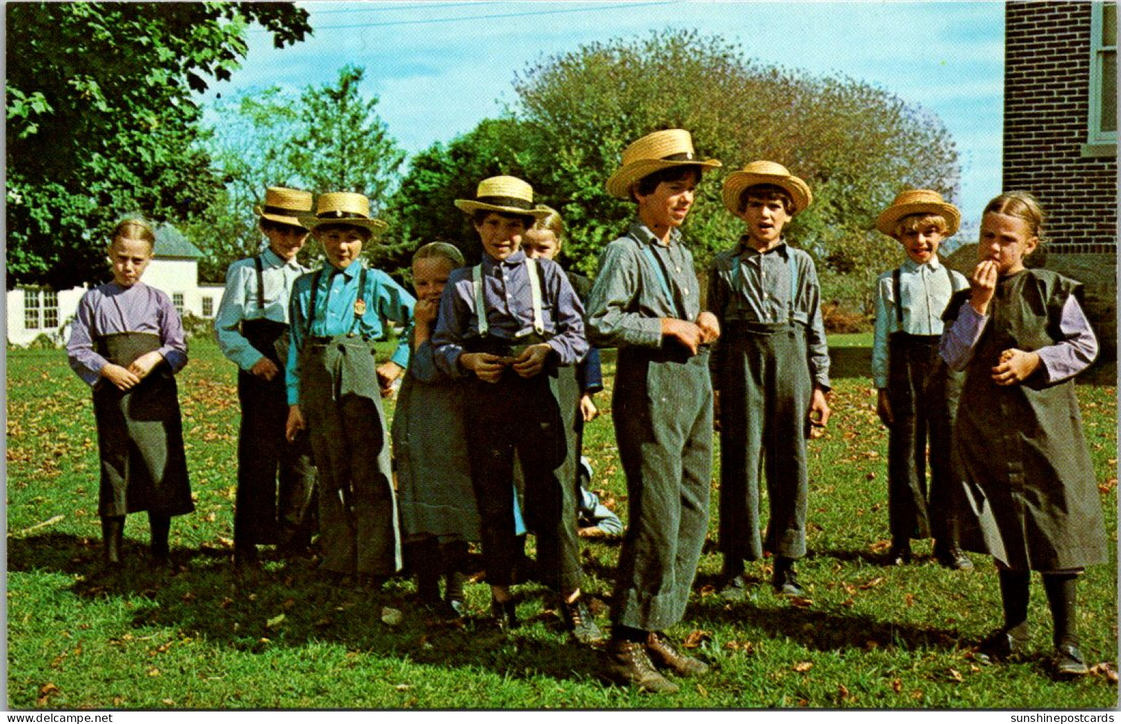 Pennsylvania Greetings From Amish Country Amish Children During Recess At School - Lancaster