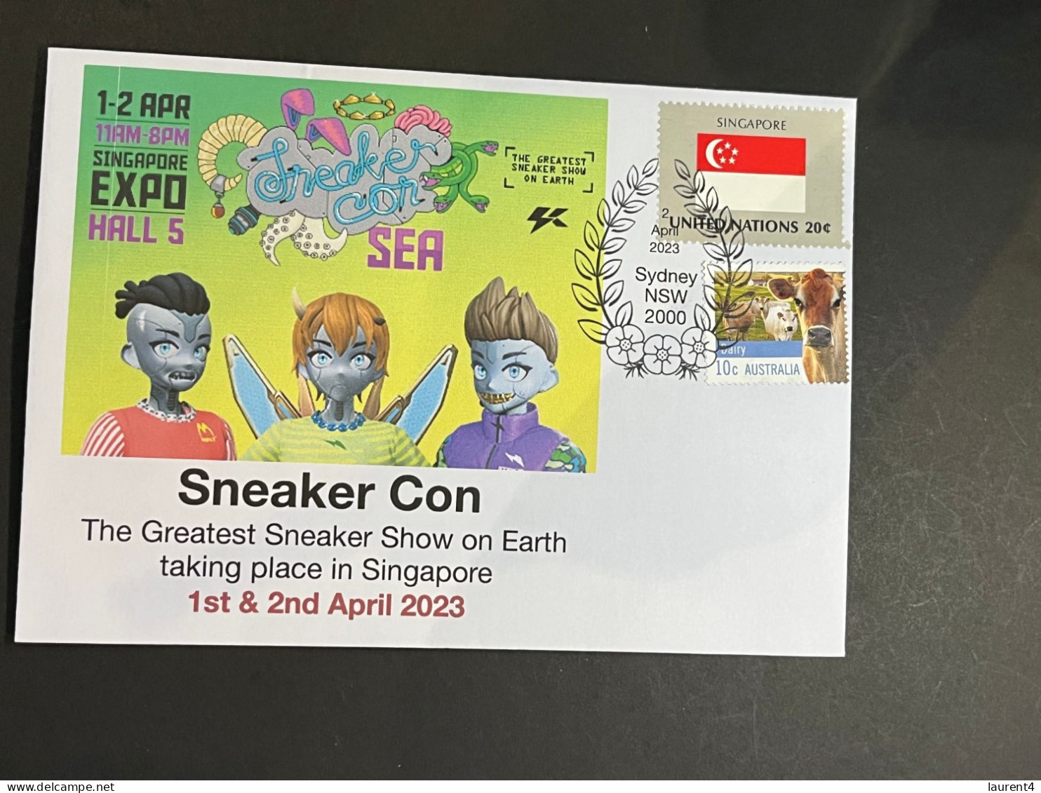 (4 P 17) SNEAKER CON  - Sneakers (Shoes) EXPO In Singapore - 1st & 2nd Of April 2023 (with Singapore UN Flag Stamp) - Autres & Non Classés