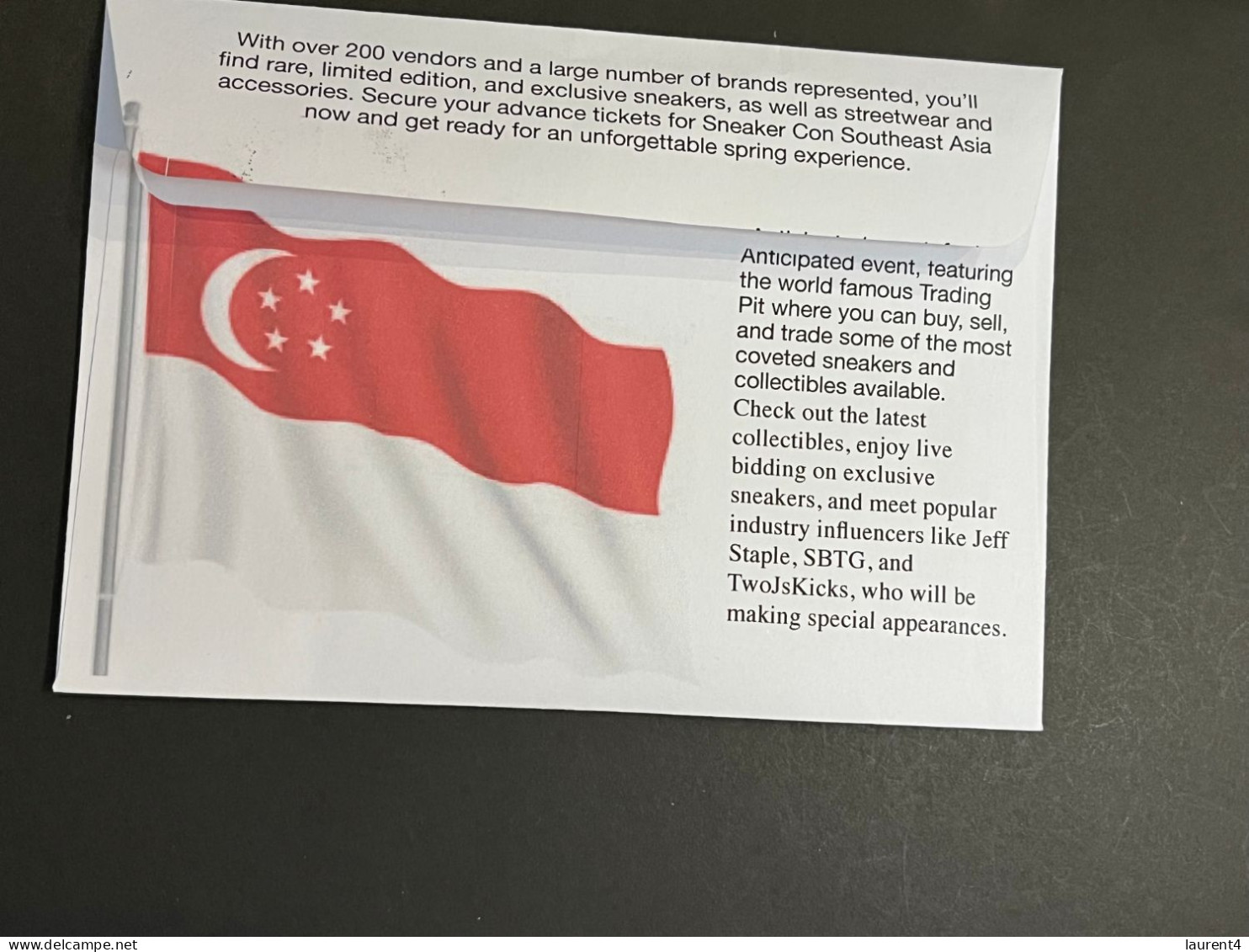 (4 P 17) SNEAKER CON  - Sneakers (Shoes) EXPO In Singapore - 1st & 2nd Of April 2023 (with Singapore UN Flag Stamp) - Other & Unclassified