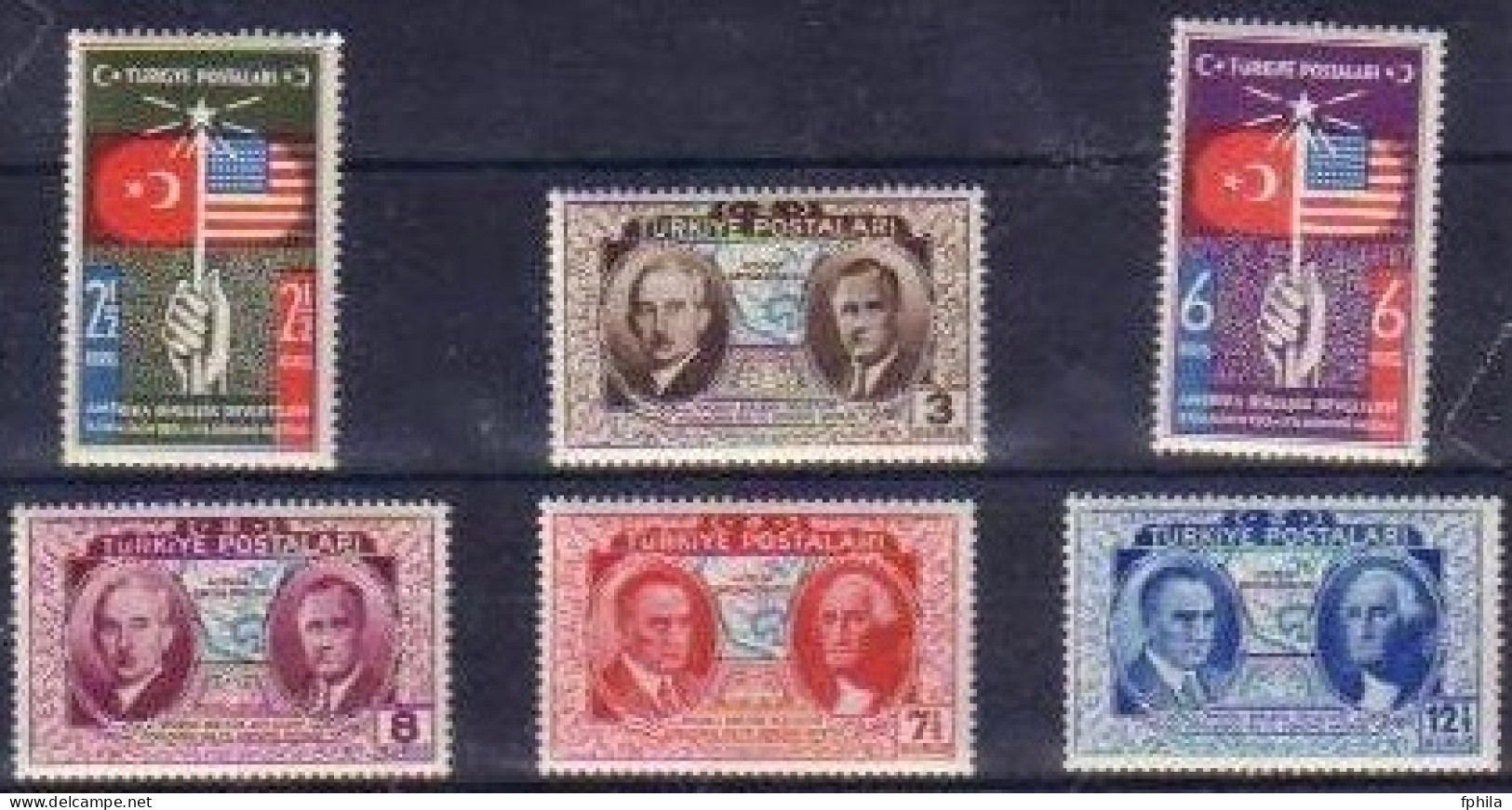 1939 TURKEY THE 150TH ANNIVERSARY OF THE USA INDEPENDENCE MH * - Nuovi