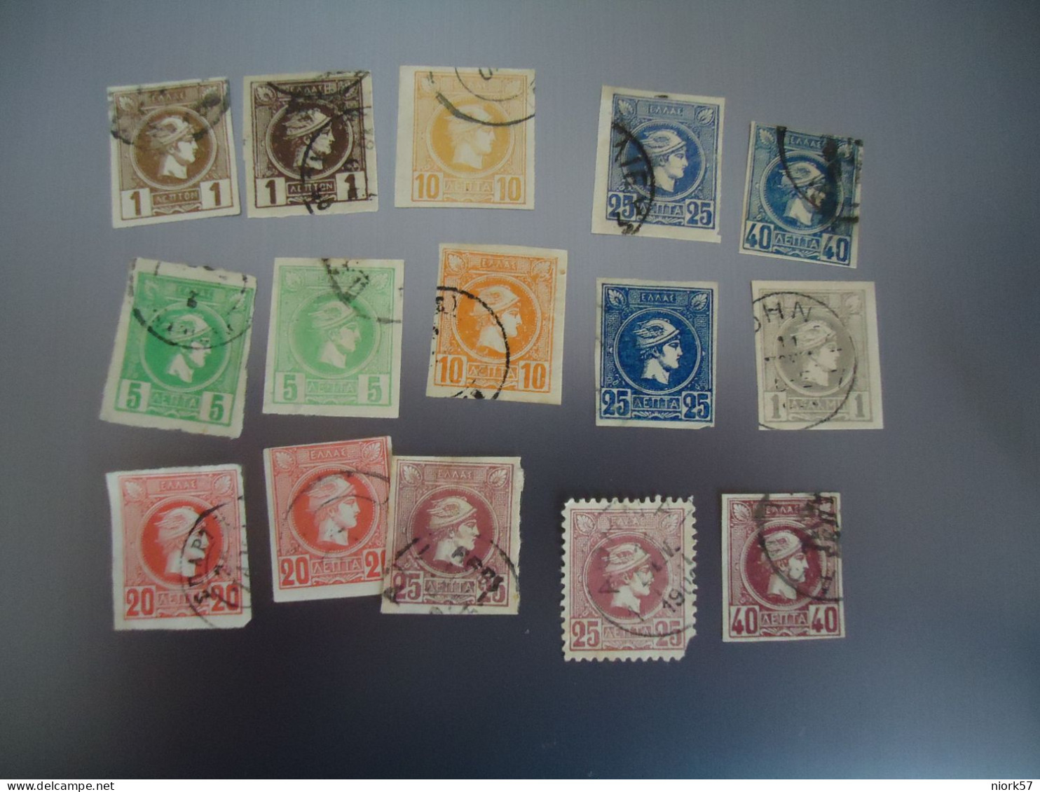 GREECE USED SMALL HERMES HEADS   STAMPS  ΛΟΤ 15  LOT DIFFERENT - Otros & Sin Clasificación