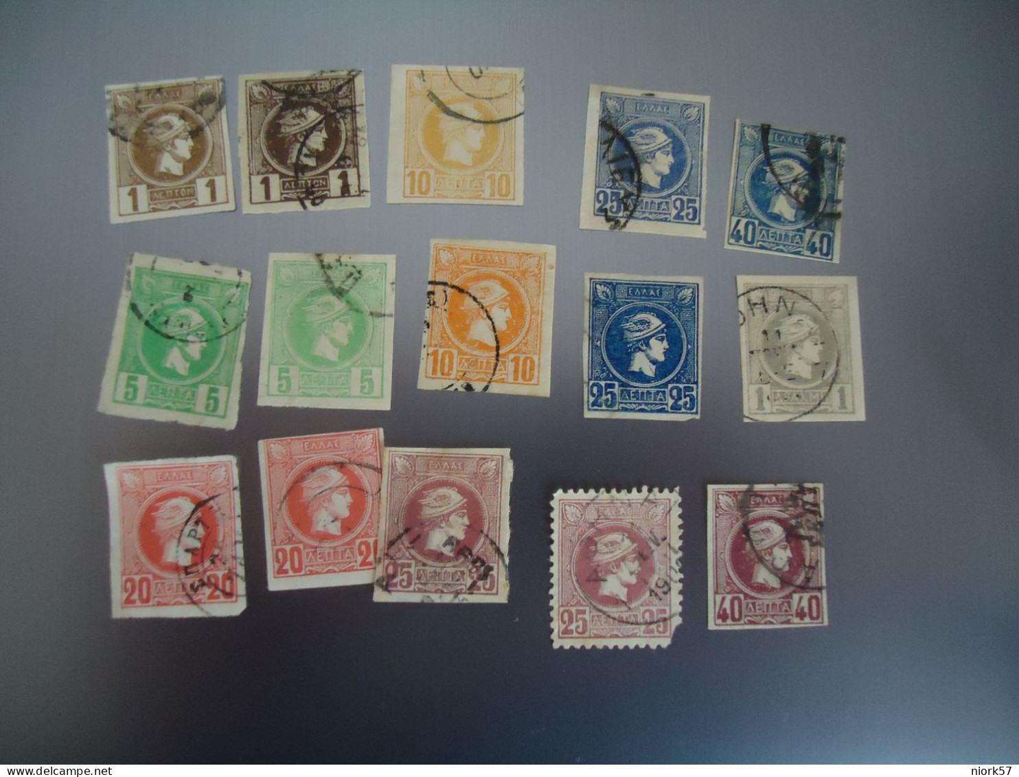 GREECE USED SMALL HERMES HEADS   STAMPS  ΛΟΤ 15  LOT DIFFERENT - Other & Unclassified