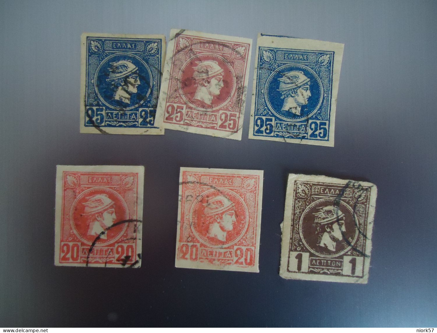 GREECE USED SMALL HERMES HEADS   STAMPS  ΛΟΤ 6  LOT DIFFERENT - Andere & Zonder Classificatie
