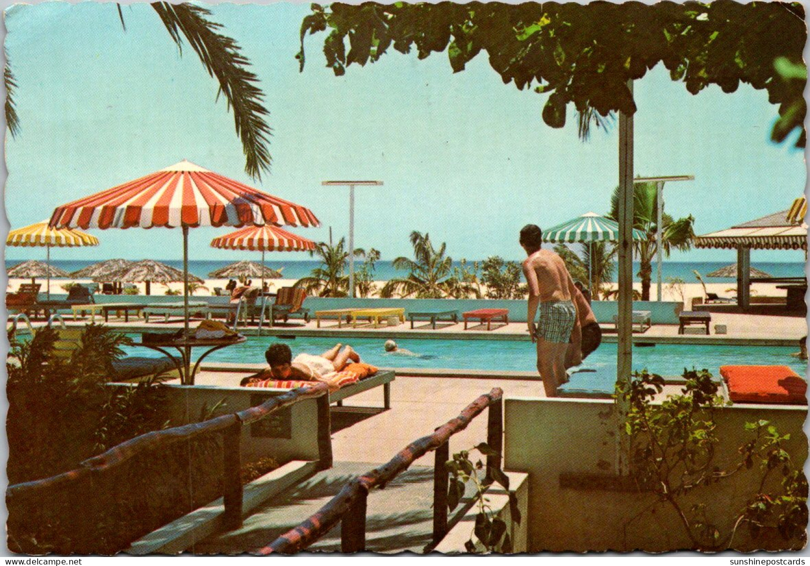 Aruba Manchero Beach Hotel Swimming Pool 1971 - Aruba