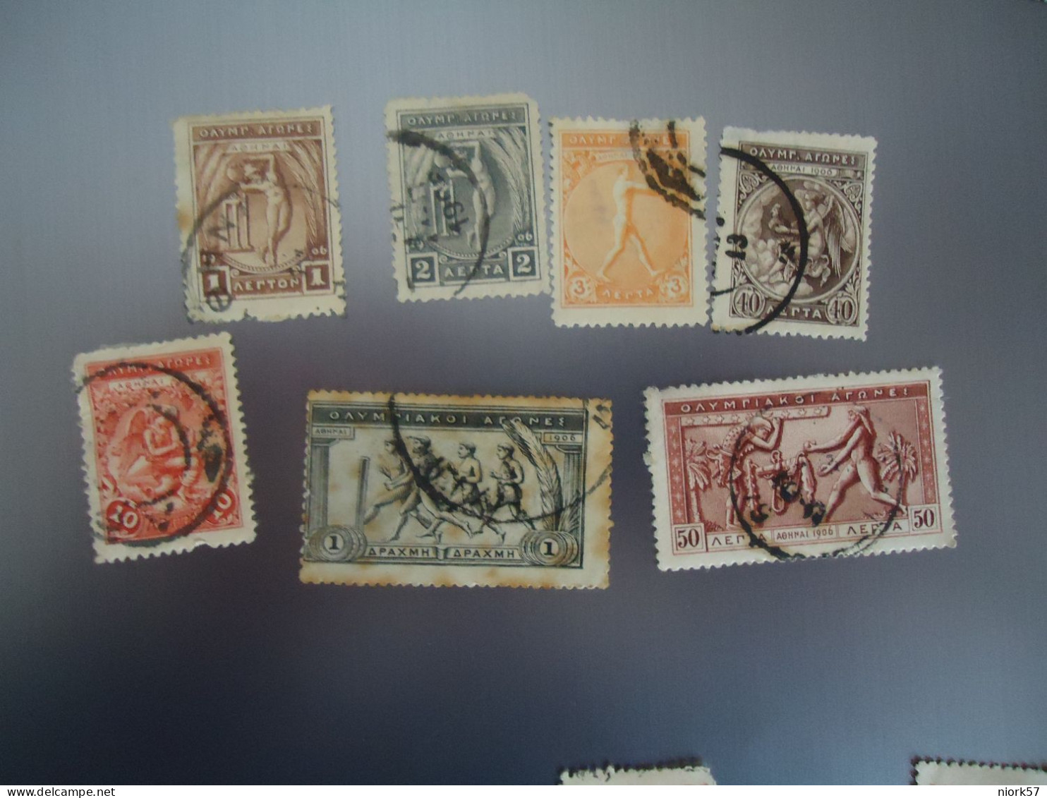 GREECE  USED   STAMPS  OLYMPIC GAMES 1906  SET OF 7 - Oblitérés