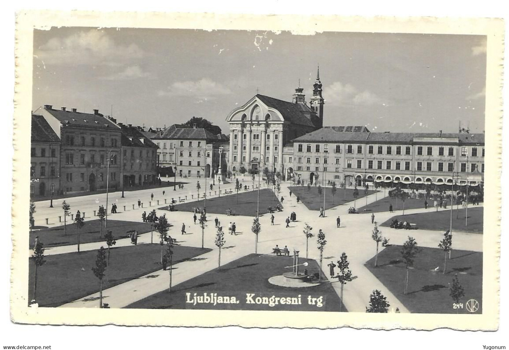 Slovenia WWII Italy Occ. 1943 Postcard Ljubljana /Kongresni Trg -> Sentjernej Novo Mesto (No 2180) - Lubiana