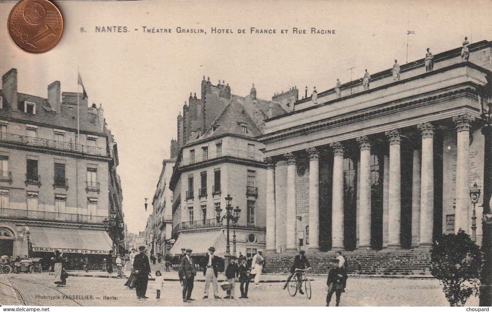 44 -  Carte Postale Ancienne De  NANTES   Théatre  Graslin    Rue Racine - Nantes