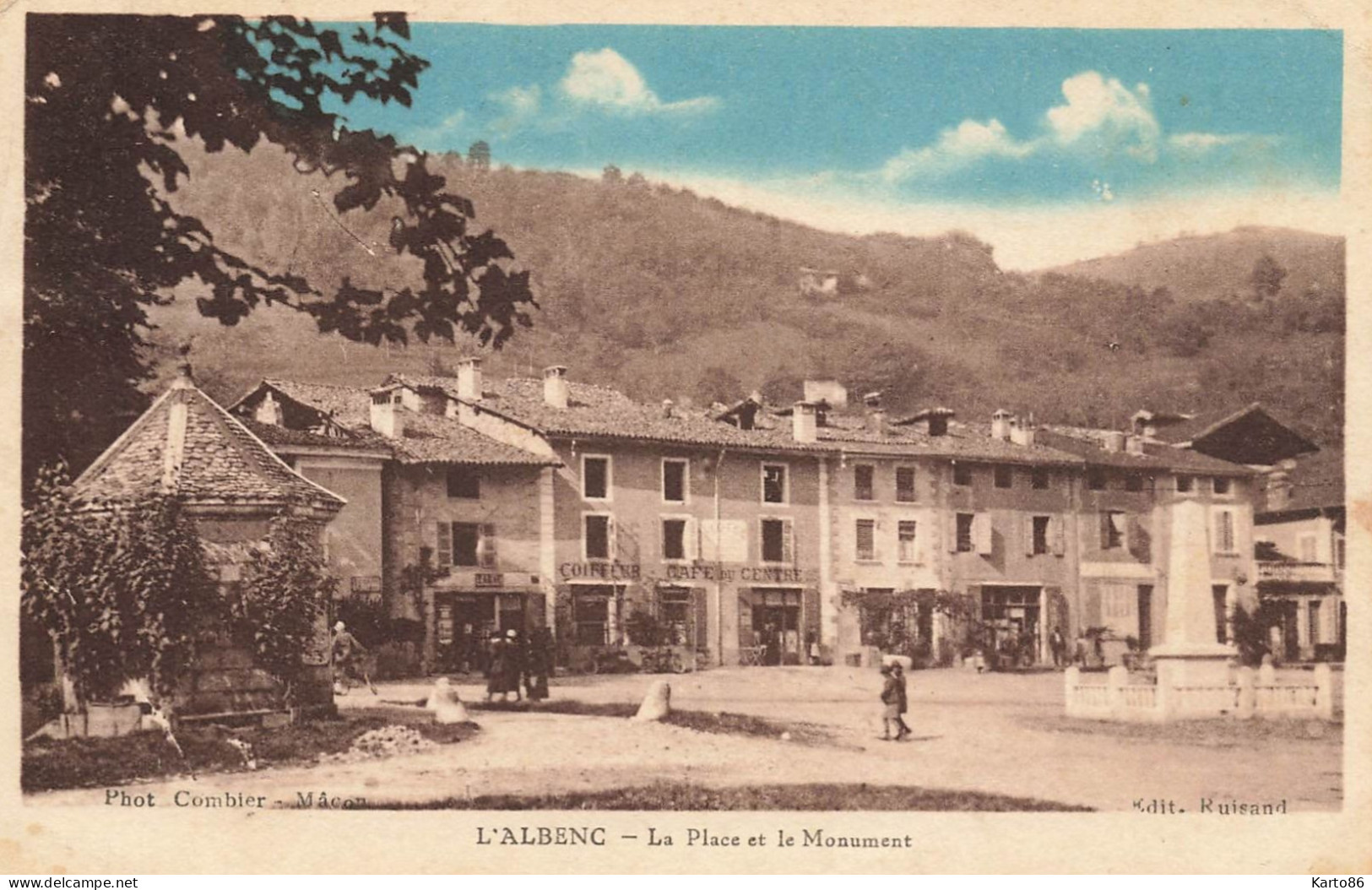 L'albenc * La Place Et Le Monument * Coiffeur Café Du Centre * Salon De Coiffure * Villageois - L'Albenc