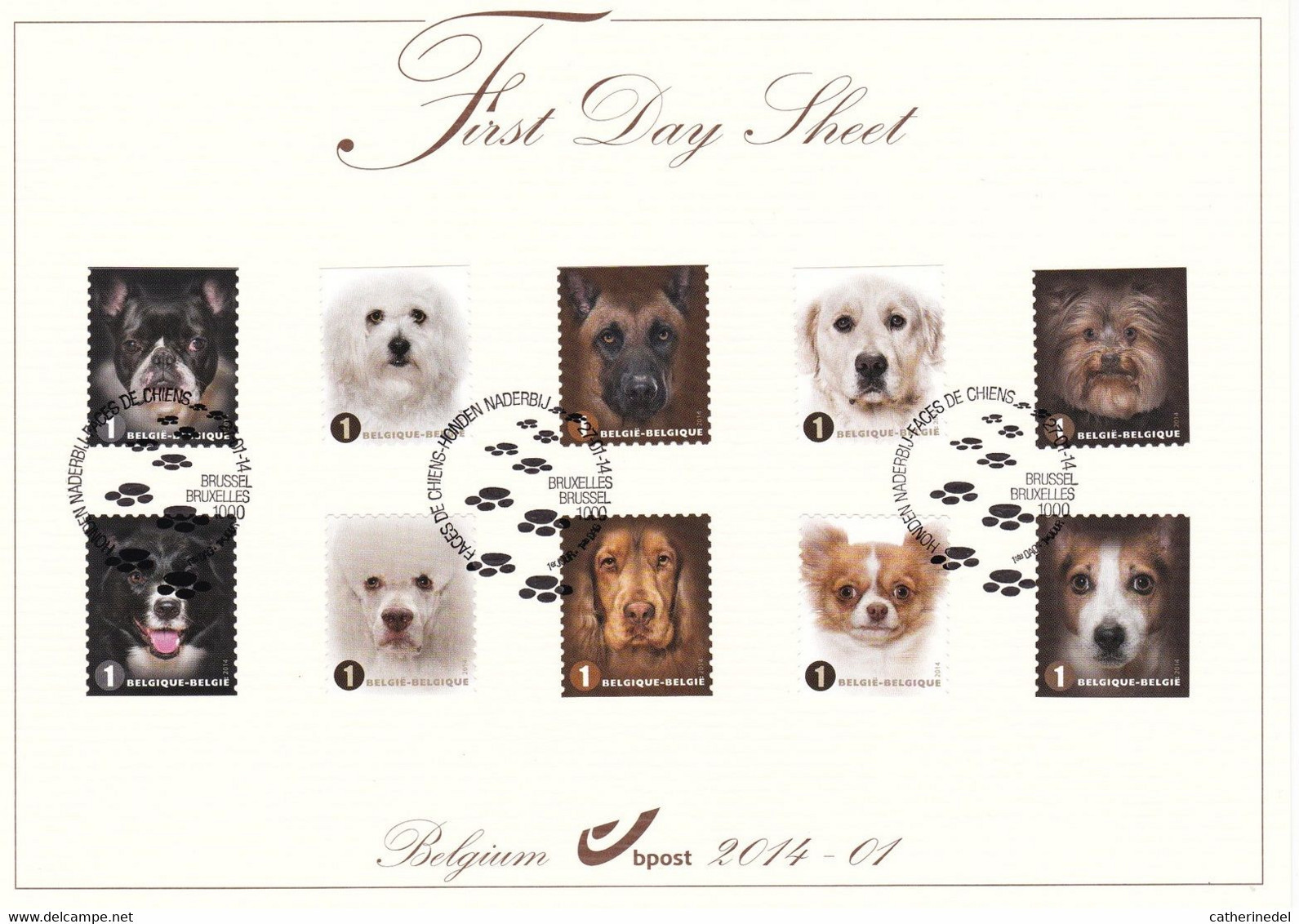 Année 2014 : FDS 2014-01  4383-4392 Du Carnet 145 - Faces De Chiens - 2011-2014