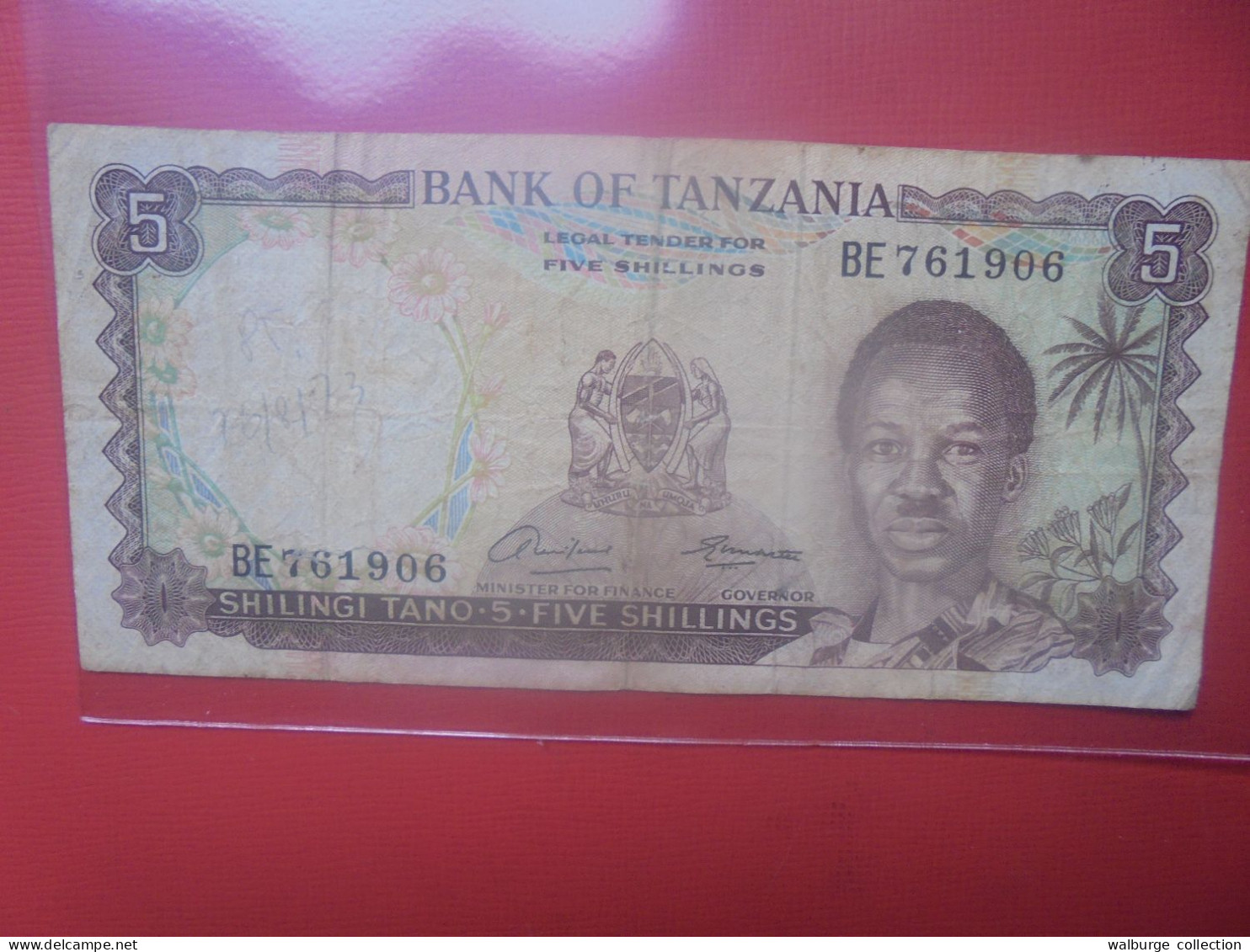 TANZANIE 5 SHILLINGS 1966 Circuler (B.29) - Tansania