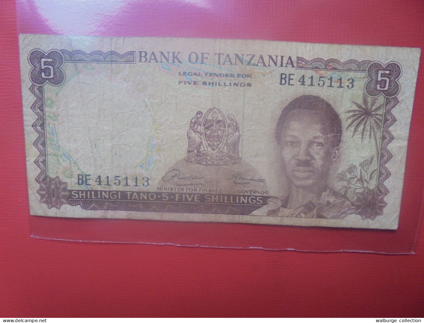 TANZANIE 5 SHILLINGS 1966 Circuler (B.29) - Tansania