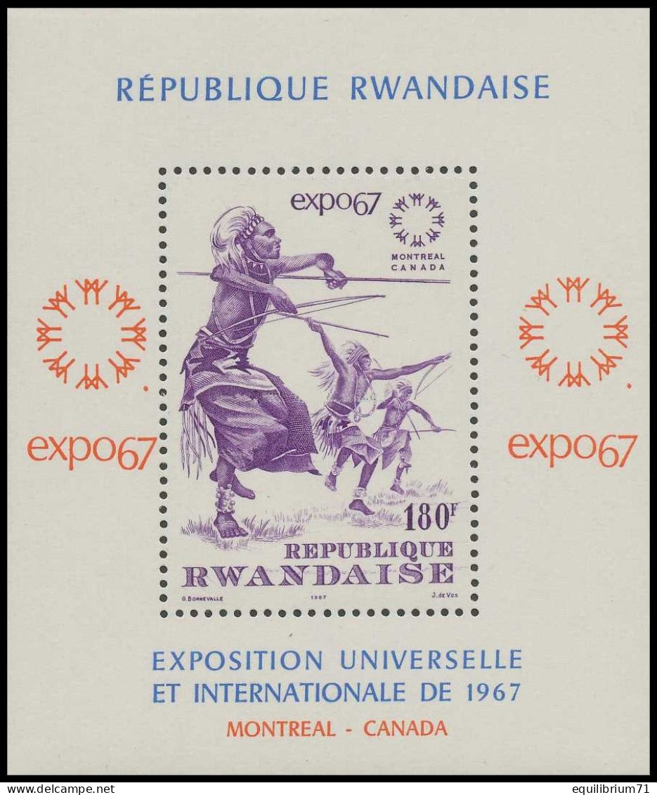 BL7**(204C) -  Exposition Universelle De Montréal / Universeel Expositie Montreal / Montreal Weltausstellung - RWANDA - 1967 – Montreal (Canada)