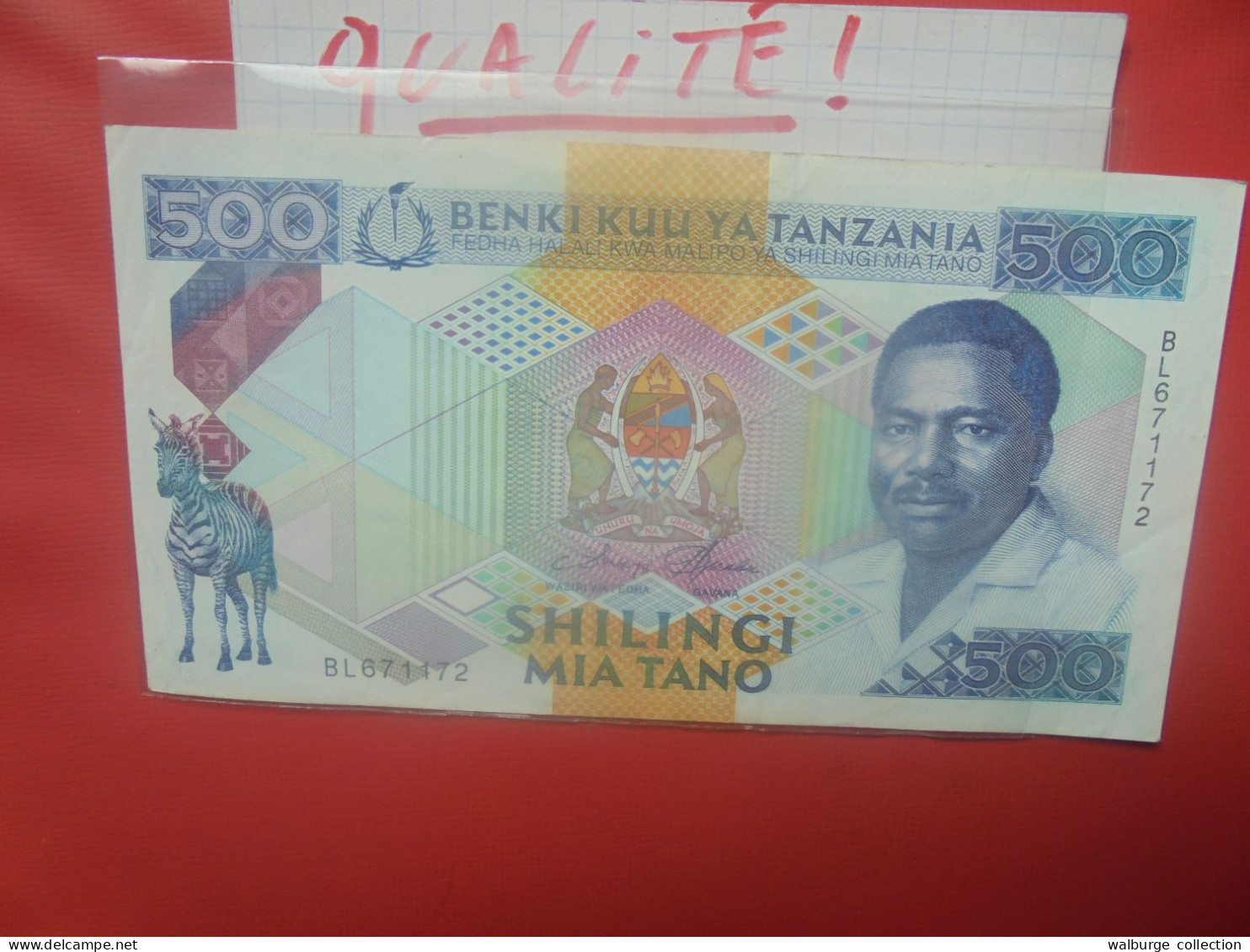 TANZANIE 500 SHILLINGI 1989 Signature N°3 Circuler Belle Qualité (B.29) - Tansania