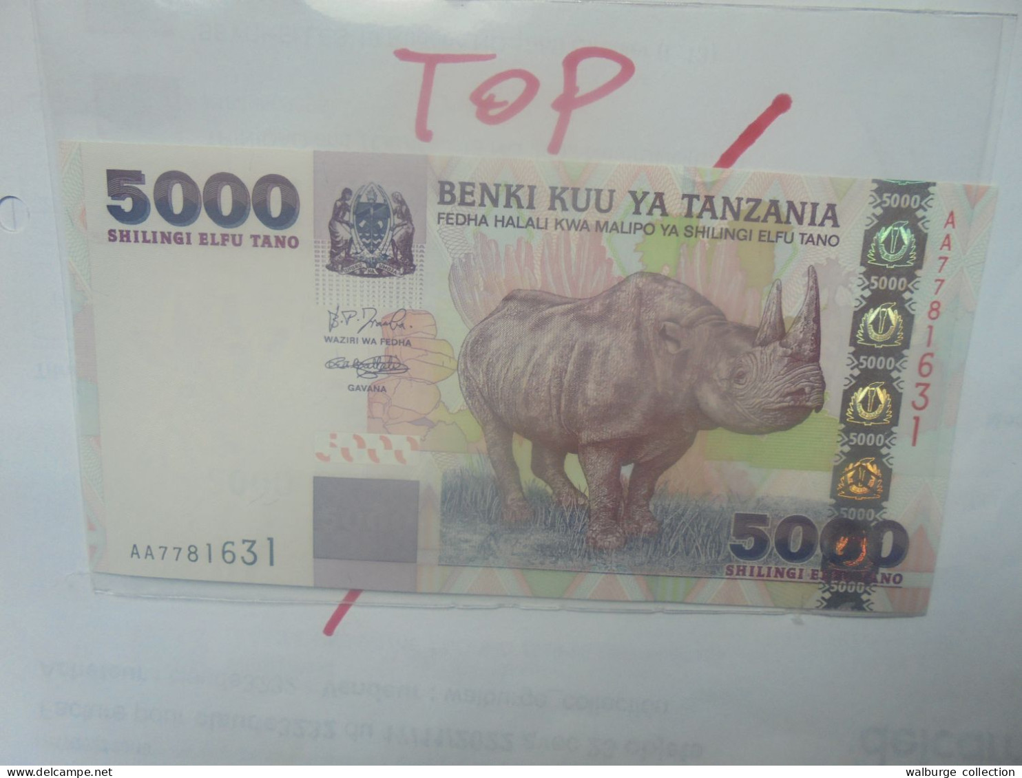 TANZANIE 5000 SHILLINGI 2003 Neuf/UNC (B.29) - Tanzania