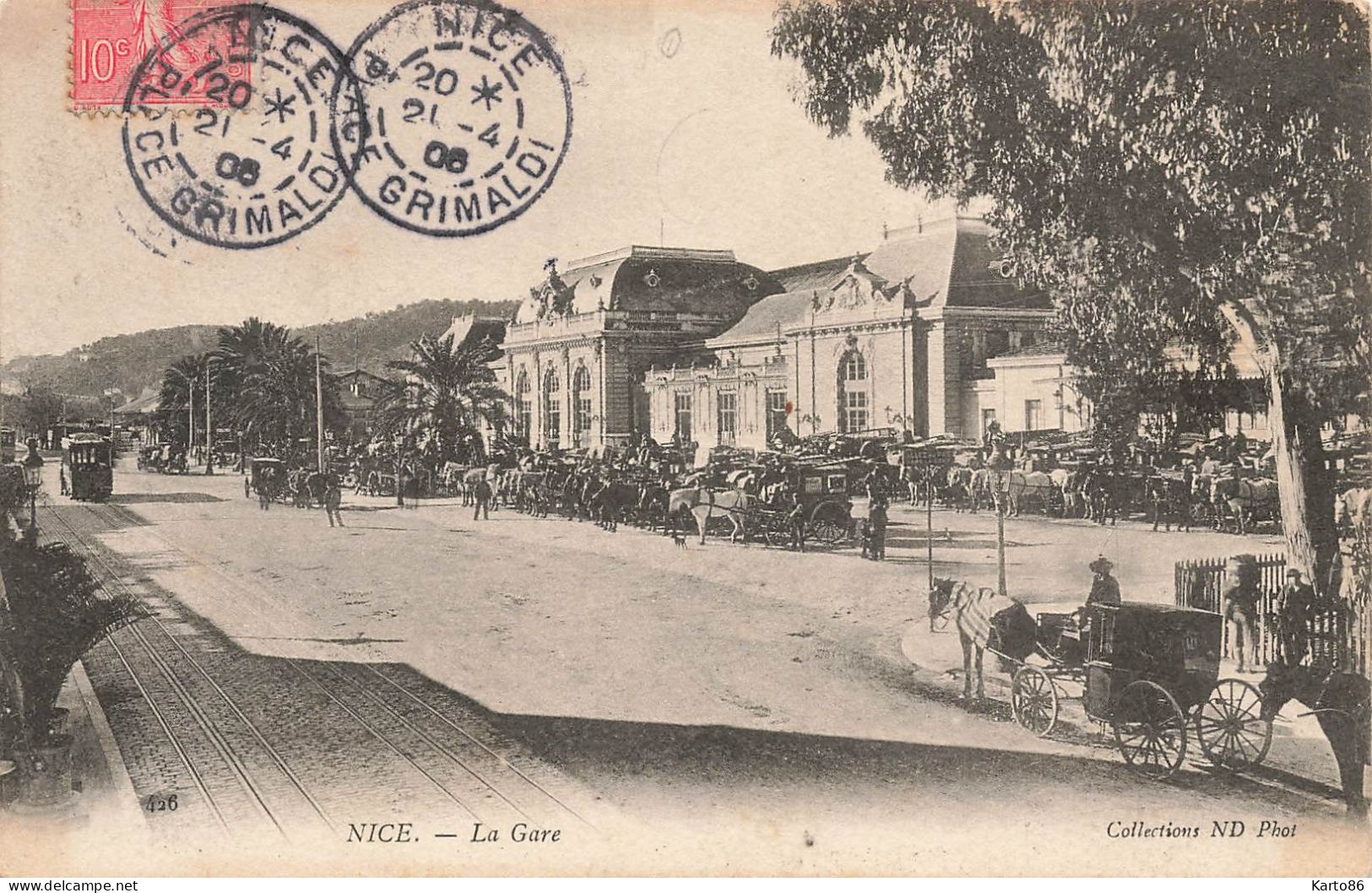 Nice * Vue Sur La Gare * Attelage * Ligne Chemin De Fer - Transport (rail) - Station