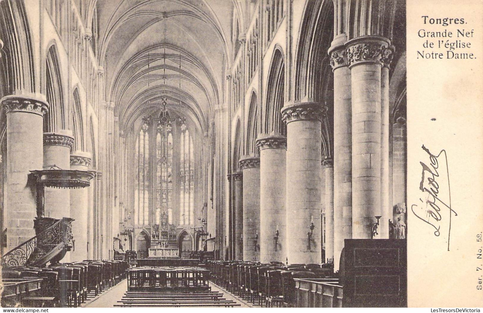 BELGIQUE -TONGRES - Grande Nef De L'église Notre Dame - Carte Postale Ancienne - Tongeren