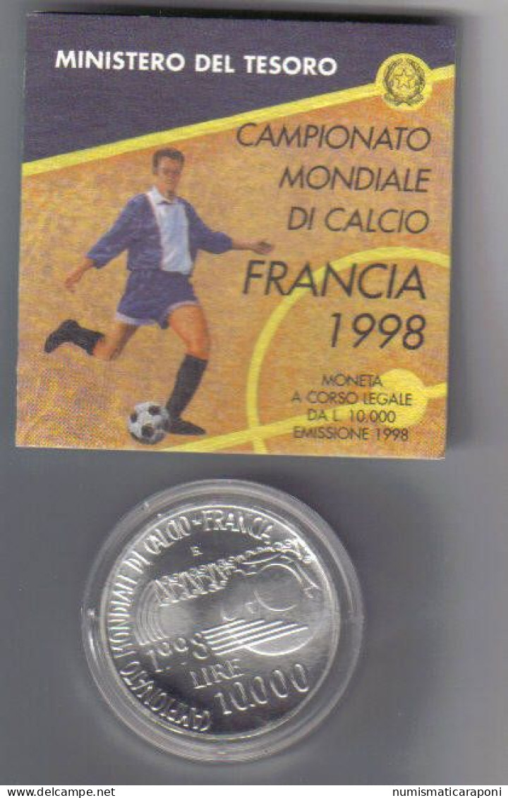 Italia 1998 10000 Lire Mondiali Di Calcio Francia 98 In Confezione Della Zecca Fdc - Commémoratives