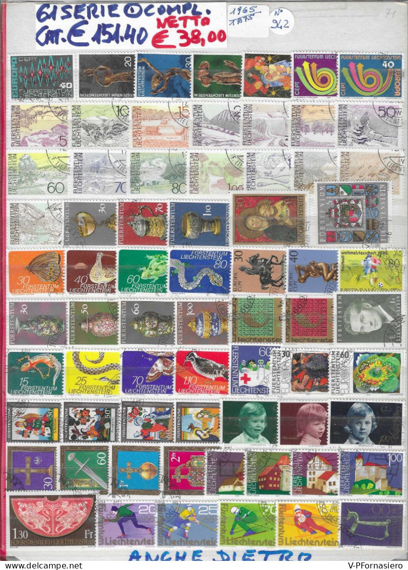 LIECHTENSTEIN ʘ 1965/1975, 61 SERIE Complete. Soggetti Vari - Lotti/Collezioni