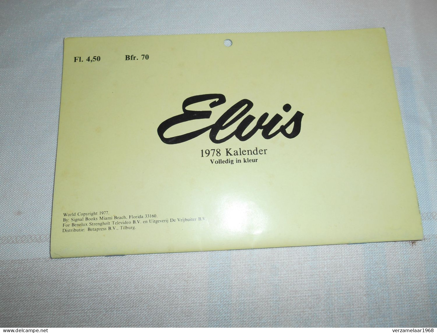 ELVIS _ Komplete Kalender Anno : 1978 , Niets Ingeschreven !---- ( Ismo : 2  ) - Tamaño Grande : 1971-80