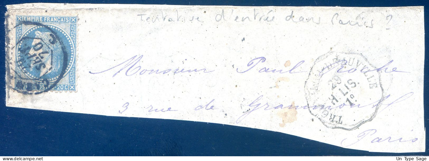 France Convoyeur Station H.LIS. Sur Fragment N°29 - 29.9.1870 (tentative D'entrée Dans Paris ?) - (F2822) - 1849-1876: Période Classique