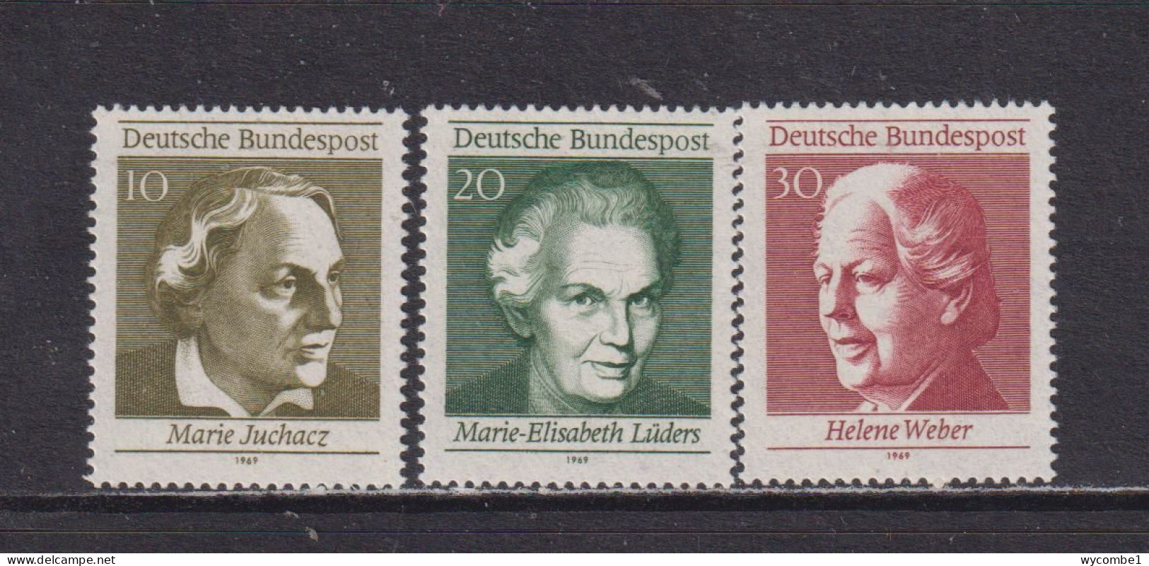 WEST GERMANY  -  1969 Womens Suffrage Set Never Hinged Mint - Ungebraucht