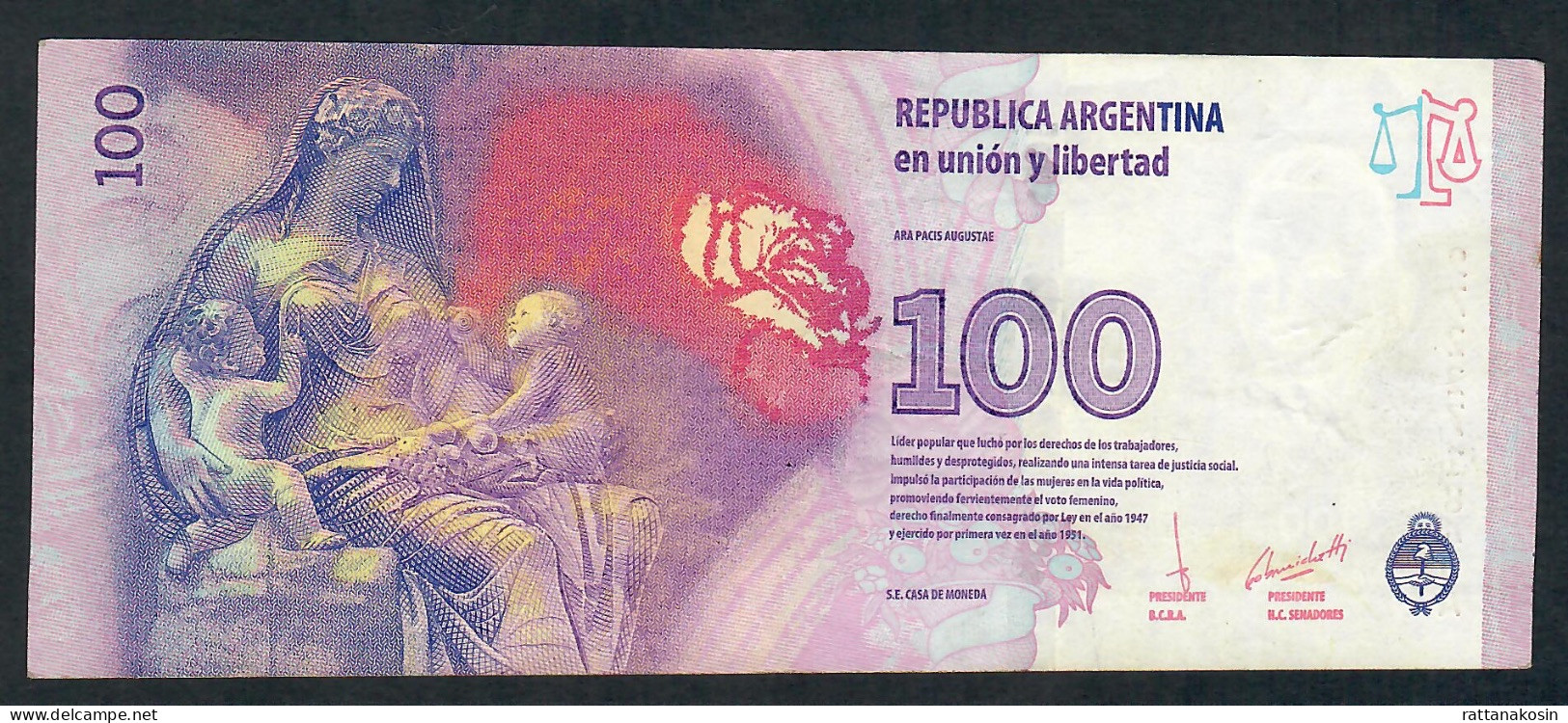 ARGENTINA P358d 100 PESOS 2012 #GA Signature 87    XF - Argentina