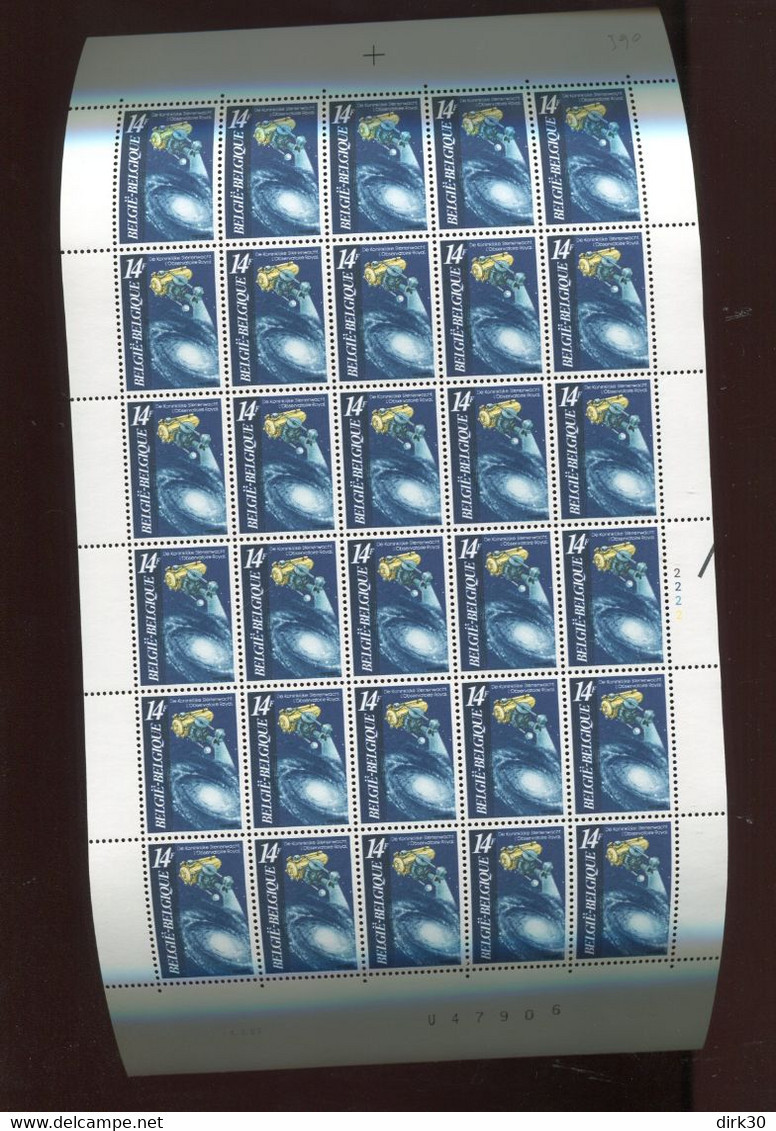 Belgie 1982 2037 Observatory Uccle Ukkel Space FULL SHEET MNH Plaatnummer 2 - Non Classés