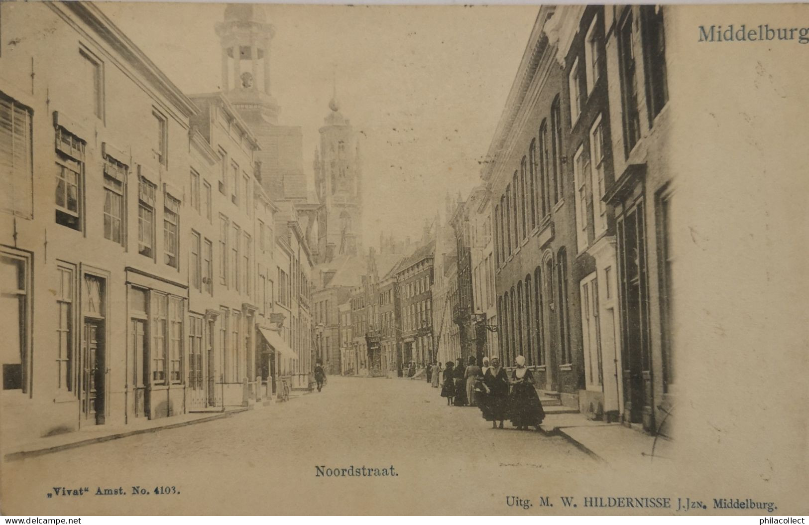 Middelburg  (Zld) Noordstraat  1906 Vivat Helft Kaart Lichter, Verkleurd? - Middelburg
