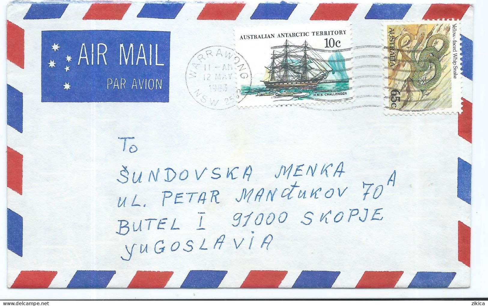 Antarctica > Australian Antarctic Territory (AAT) > Cover Via Yugoslavia 1983,: 1979 Ships - Storia Postale