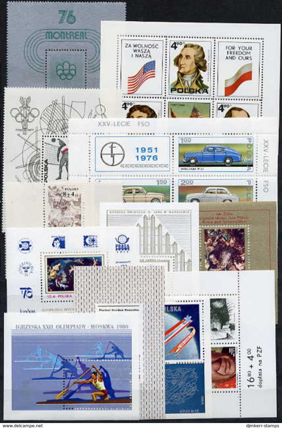 POLAND 1976-81 Range Of Blocks  MNH / **.  Michel Block 61, 63, 65-67, 73, 75, 78, 81, 82, 84, 85 - Blocchi E Foglietti