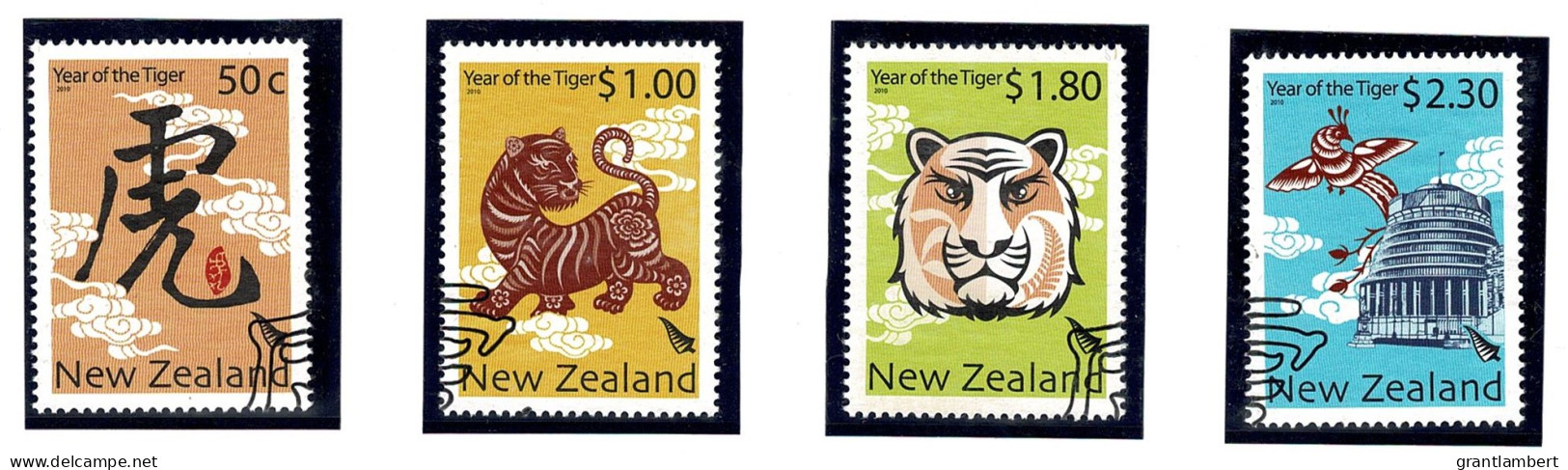 New Zealand 2010 Year Of The Tiger Set Of 4 Used  - - Used Stamps