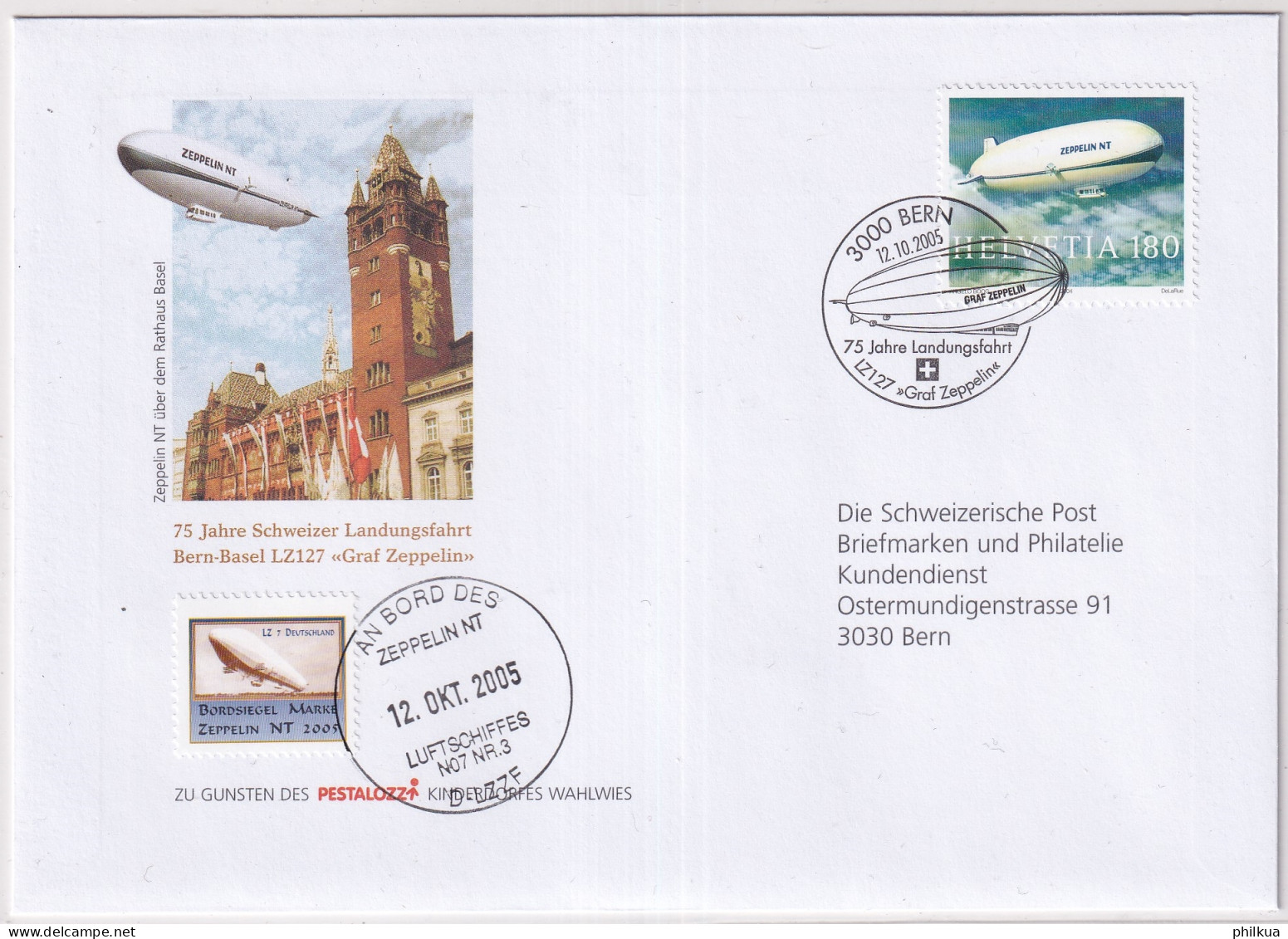 1121 / Michel 1879 Auf Illustriertem  Brief Mit Sonderstempel An Bprd Des Zeppelin NT Mit Vignette - Briefe U. Dokumente