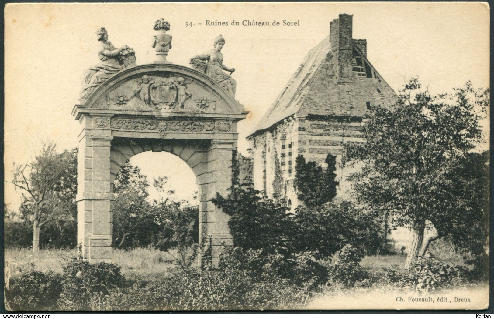 Ruines Du Château De Sorel - N°34 Ch. Foucault édit. - Voir 2 Scans Larges & Descriptif - Sorel-Moussel