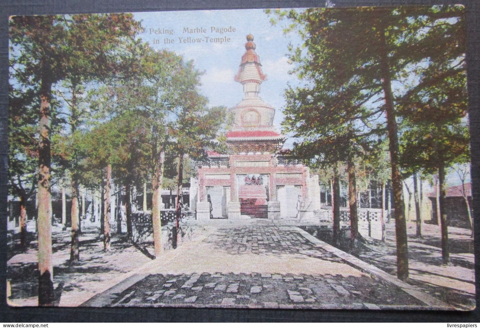 Chine Peking Marble Pagoda In Yellow Temple Cpa - China