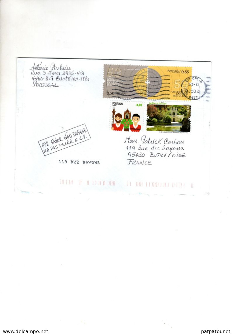 Portugal Lettre 2023 4 Timbres - Lettres & Documents