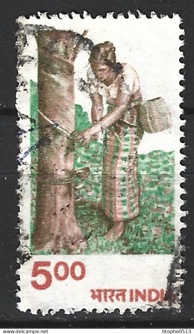 INDE. N°631 Oblitéré De 1980. Récolte Du Caoutchouc. - Agriculture