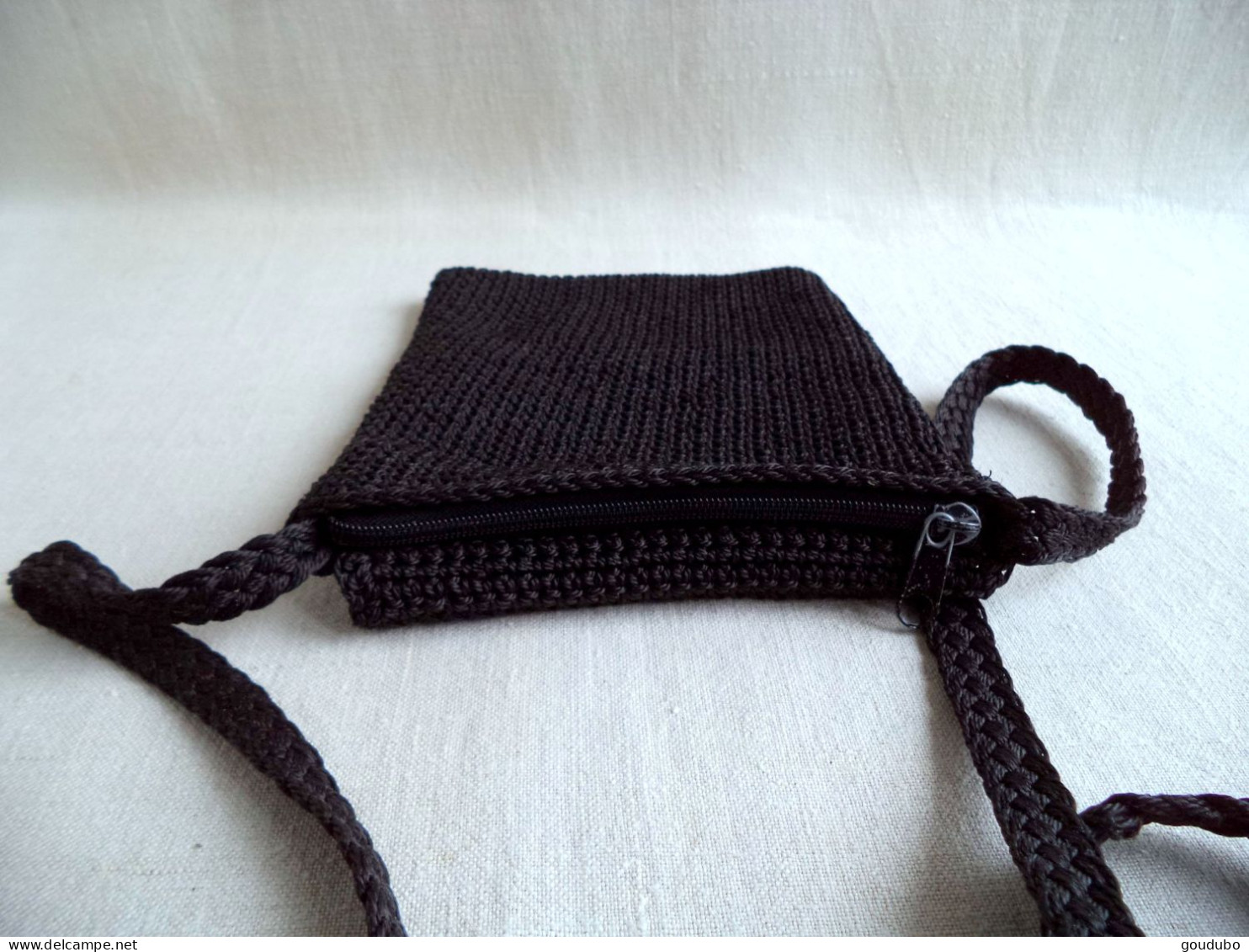 Sac Pochette à Rabat Bandoulière Crochet Noir Fermeture éclair. - Sonstige & Ohne Zuordnung