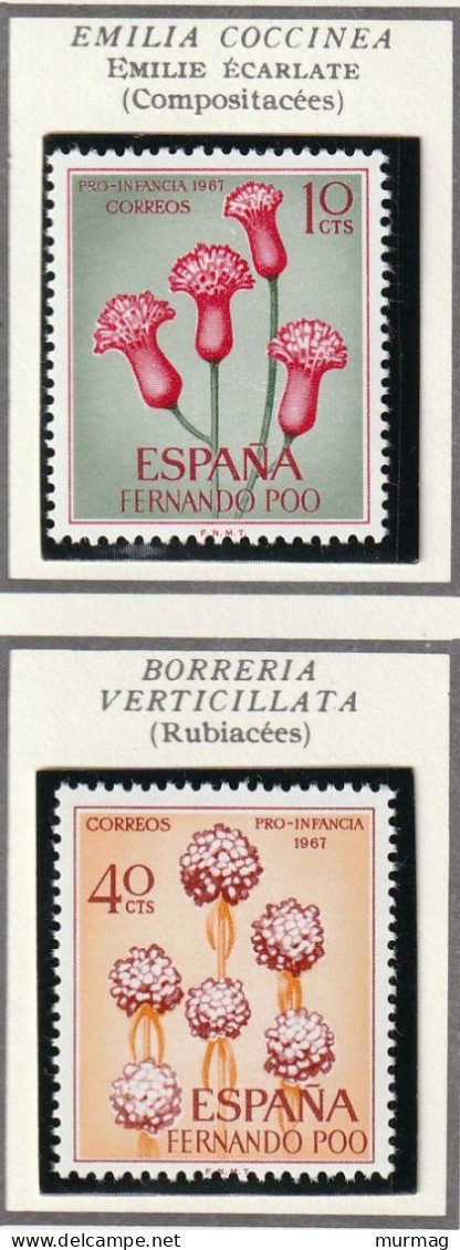 FERNANDO POO (Ile) - Flore, émilie écarlate, Borreria Verticillata - Y&T N° 255-258 - 1967 - MNH - Fernando Po