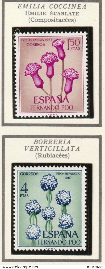 FERNANDO POO (Ile) - Flore, émilie écarlate, Borreria Verticillata - Y&T N° 255-258 - 1967 - MNH - Fernando Po